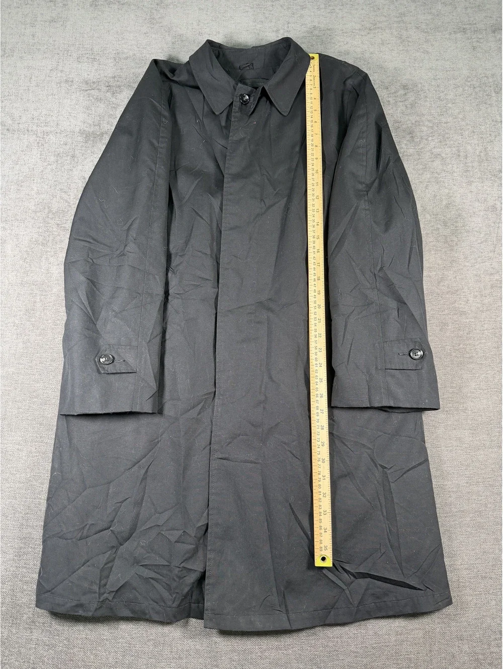 Tailored McGregor Black Long Coat Size 38 Made in USA
